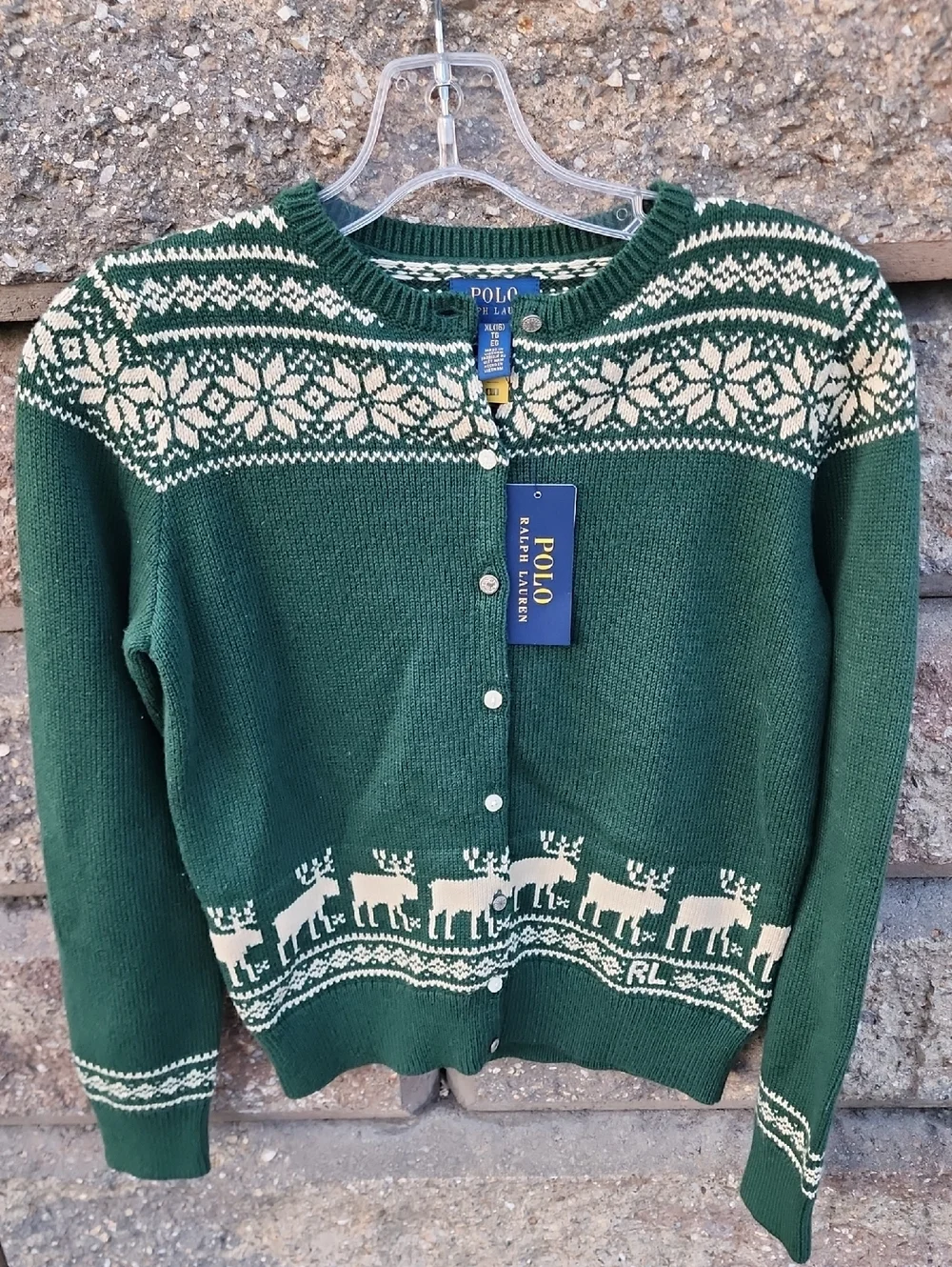 Polo Ralph Lauren Fair Isle Reindeer Cotton-Blend Cardigan